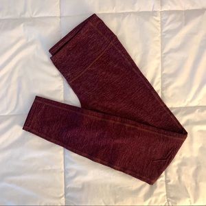 Athleta Maroon Quest Chaturanga Leggings